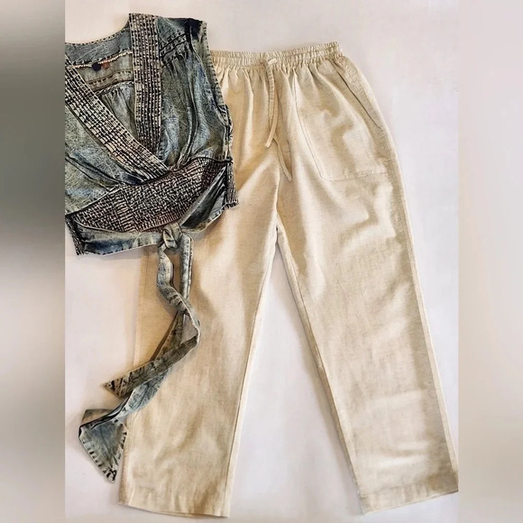 NWT || CHARLIE HOLIDAY || Dalia linen beach pants - Picture 1 of 6